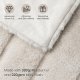Faux Fur Throw Blanket for Couch, Cozy Warm Plush Striped Blanket for Sofa Bedroom Living Room, 50 * 60 Inches Beige