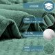 Luxury 3 Layers Fleece Throw Blanket,Thick Decorative Warm Blanket Twin Size 50" x 60", Soft Velvet Winter Blanket for Sofa Couch Bed,Washable & Breathable,Green