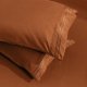 Microfiber Pillow Cases - Standard Size Set of 2-1800 Thread Count Ultra Soft Caramel Pumpkin Pillowcases - Wrinkle Resistant